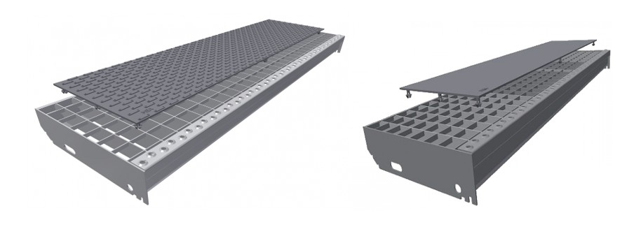 Gitterrostauflagen genoppt und glatt